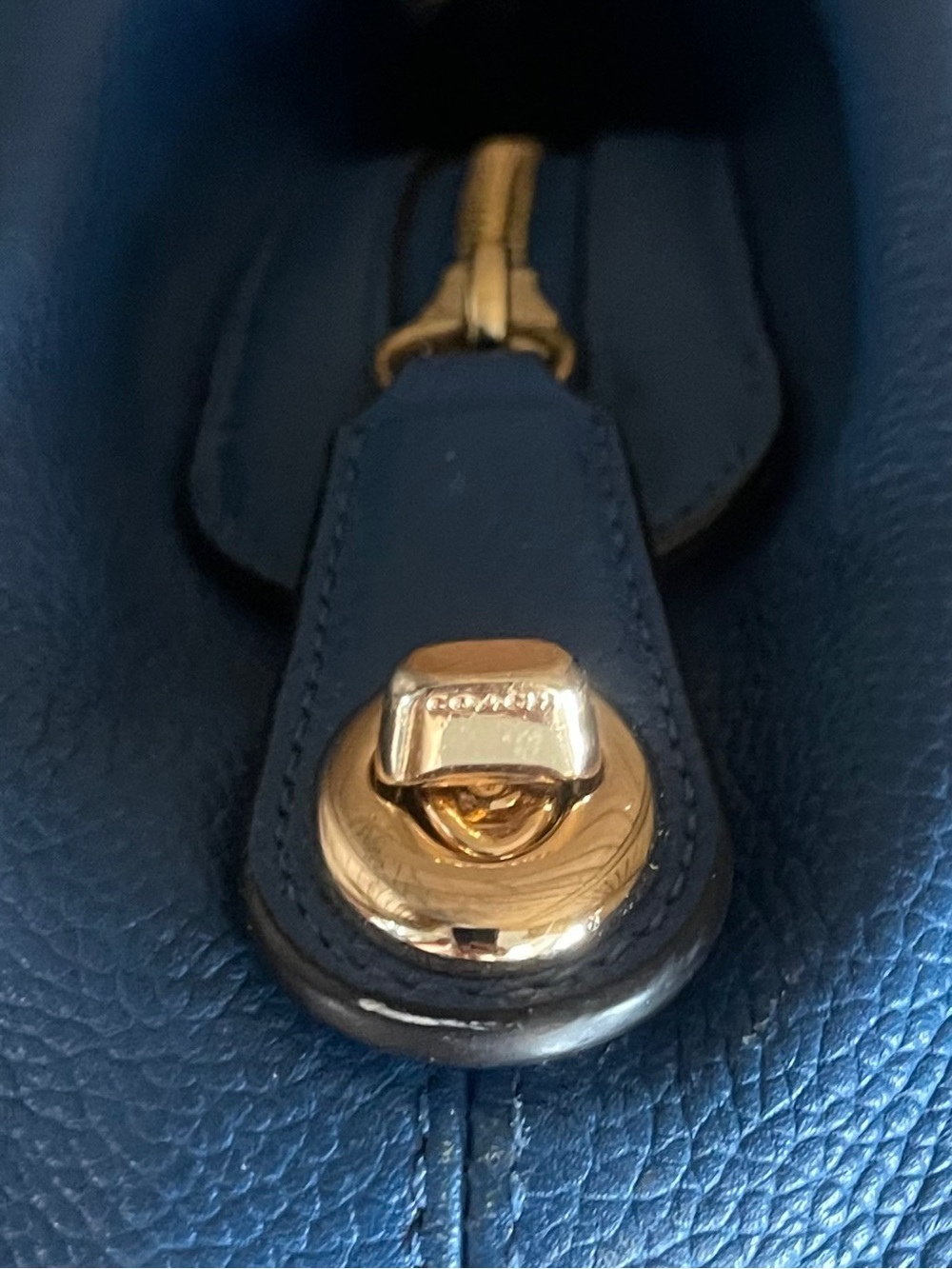 COACH Edie 31 Cobalt Blue Pebbled Leather Shoulder Bag - Picture 6 of 14